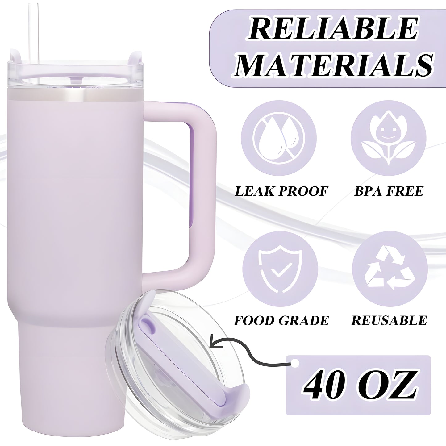 Stanley Quencher H2.0 FlowState Vacuum Insulated Tumbler with Straw, Lid, Cleaning Brush & Topper, 40 oz (1200ml) for Water, Coffee, Smoothies – Orchid